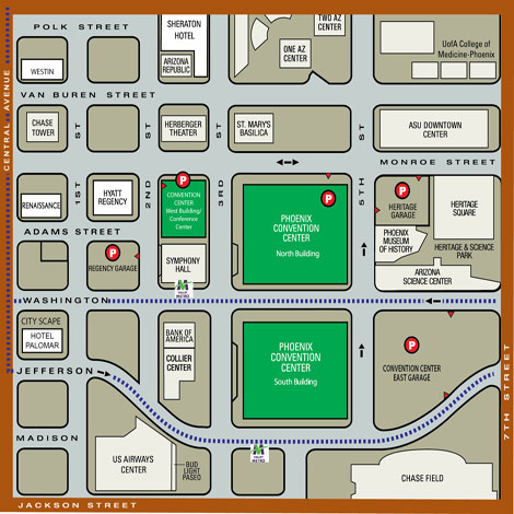 Downtown Phoenix Parking Map Phoenix Convention Center Phoenix Convention Center & Venues