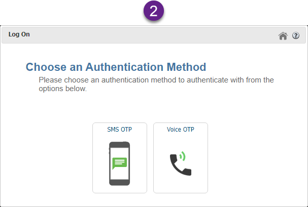 Choose an authentication method to use with your mobile device.