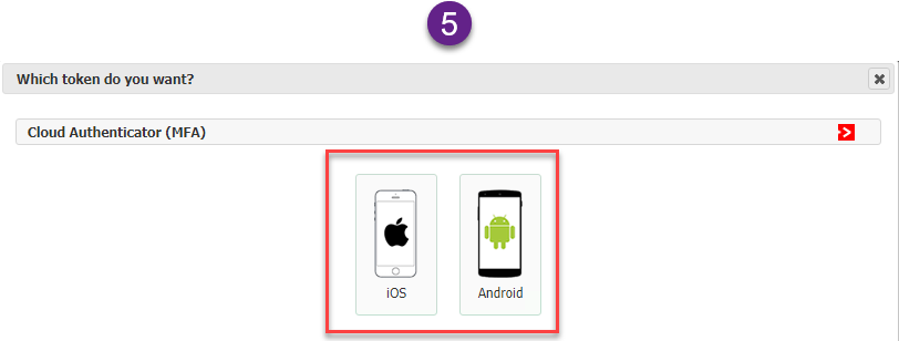 Select iOS or Android to match your mobile device.