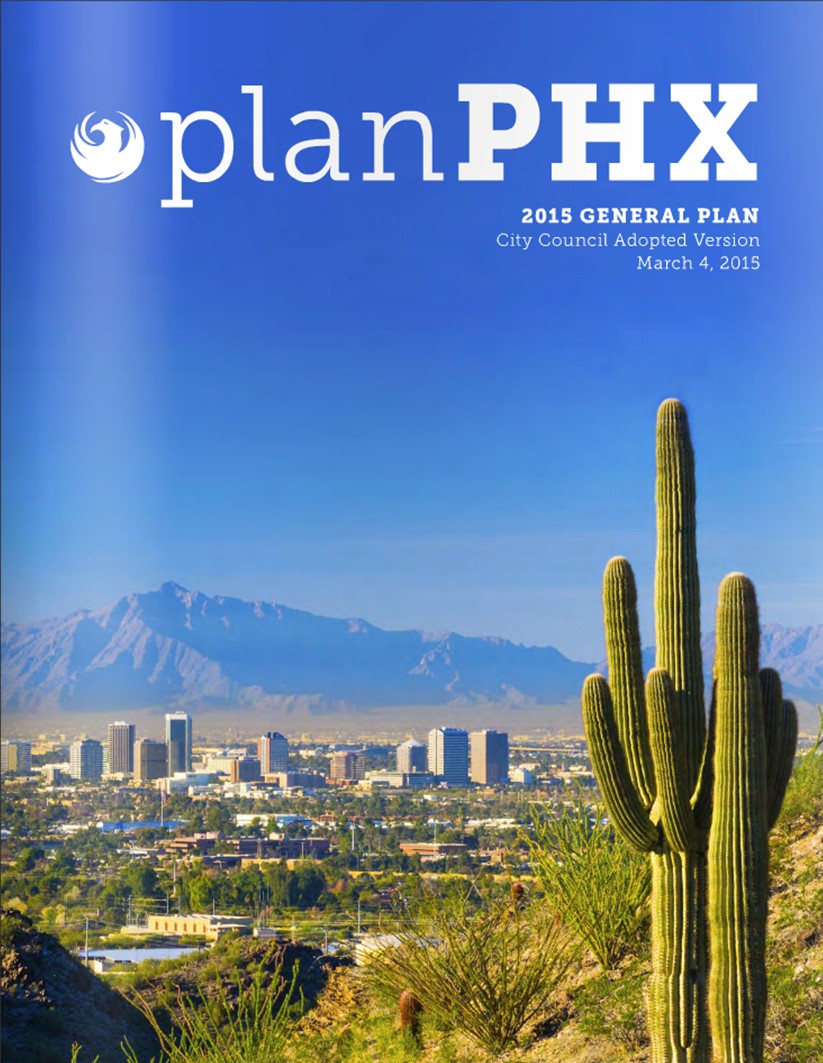 Plan PHX cover showing saguaro cactus and Phoenix skyline