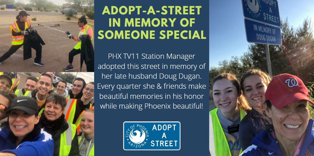 Images of a Street Cleanup in Memory of a Loved One