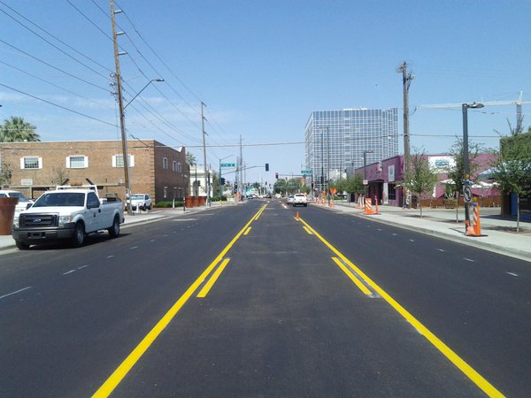 Freshly paved city street